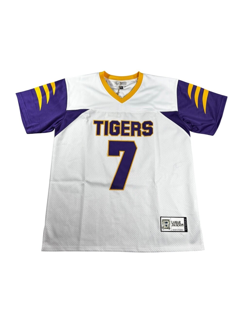 Authentic Classics Lamar Jackson High School Tigers Jersey White Purple 2XL NEW